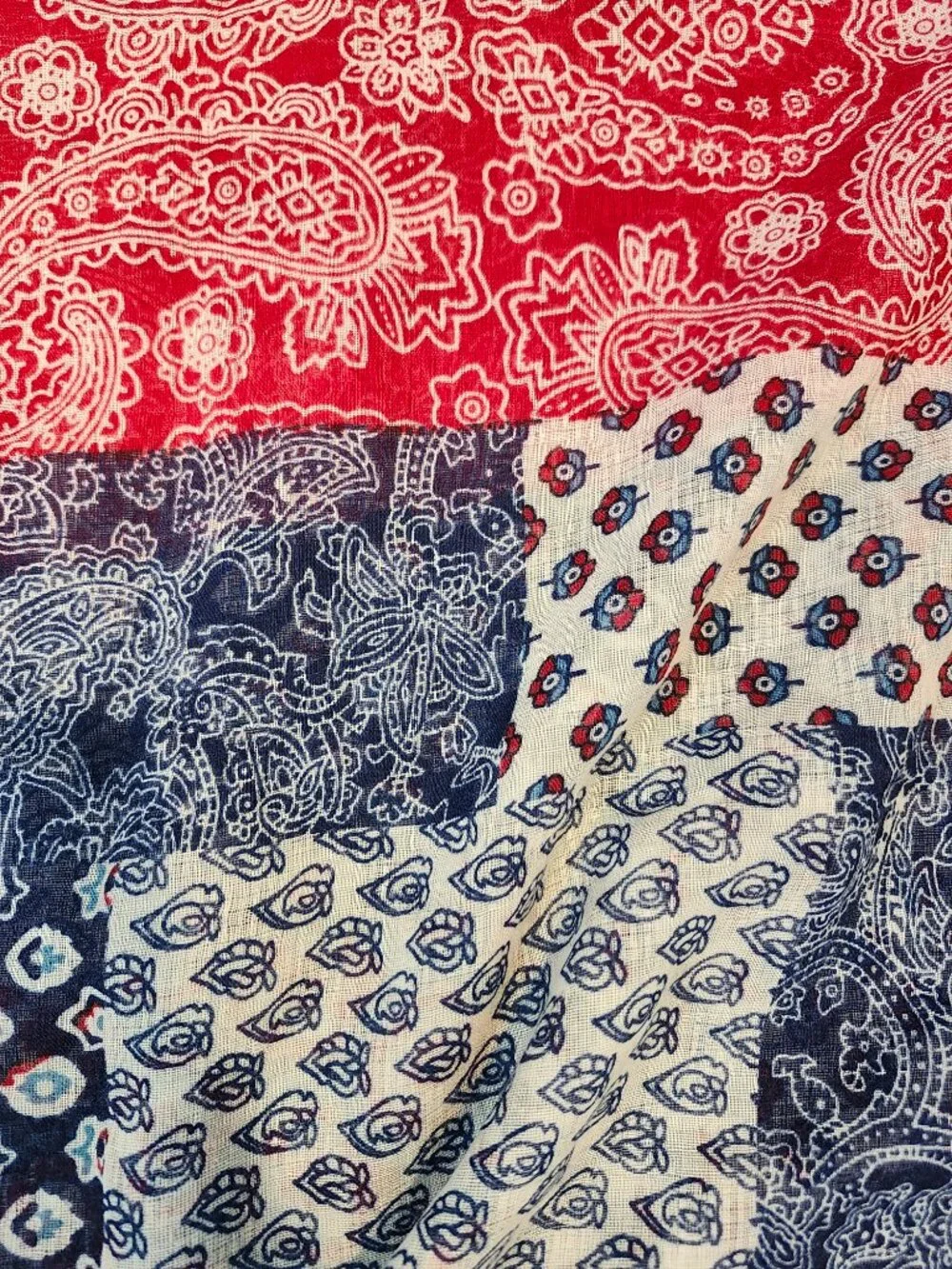 Patriotic Infinity Scarf 4th of July Red White Blue 36x36